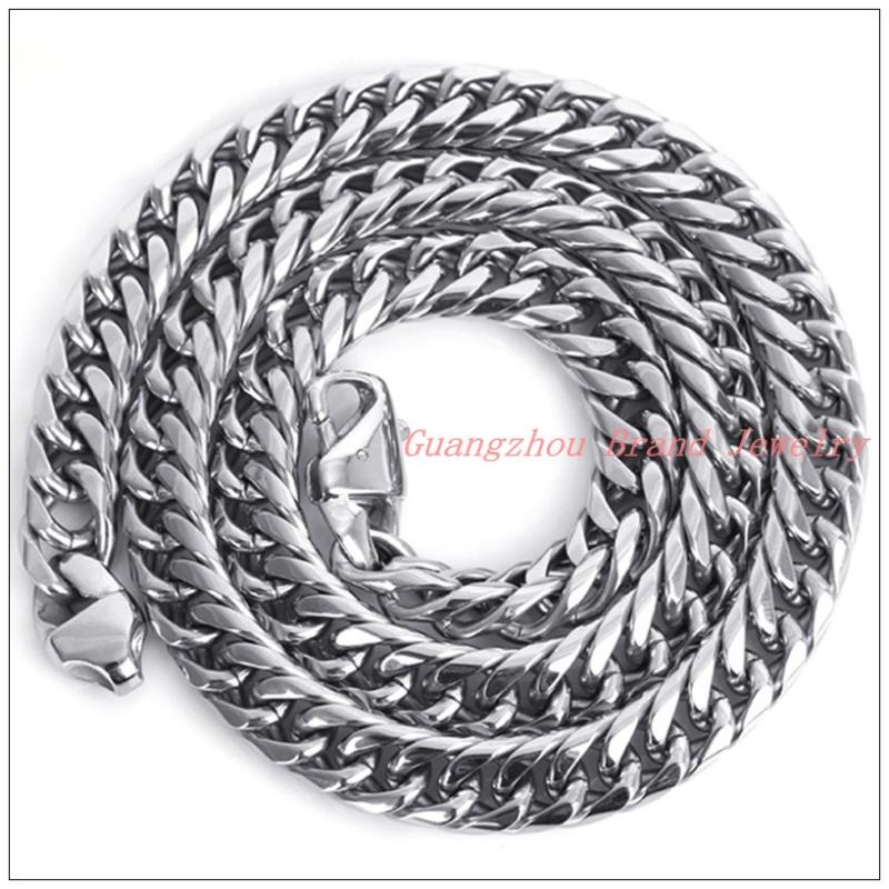 

Chains 8-40" 16mm Polished Stainless Steel Silver Color Curb Cuban Chain Tone Link Mens Boys Necklace JewelryChains
