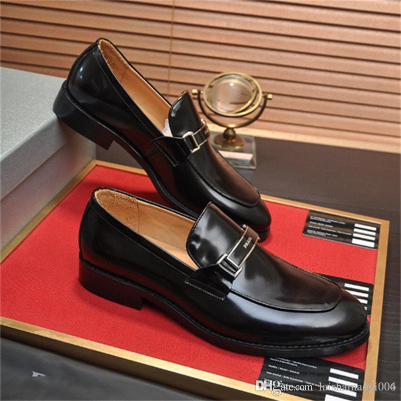 

A3 4 Style Dress Men business flats shoes genuine leather horse loafer oxfords casual shoe Leathers loafers with Double q and Web size 38-46 box super quality size 38-45, Shoelace
