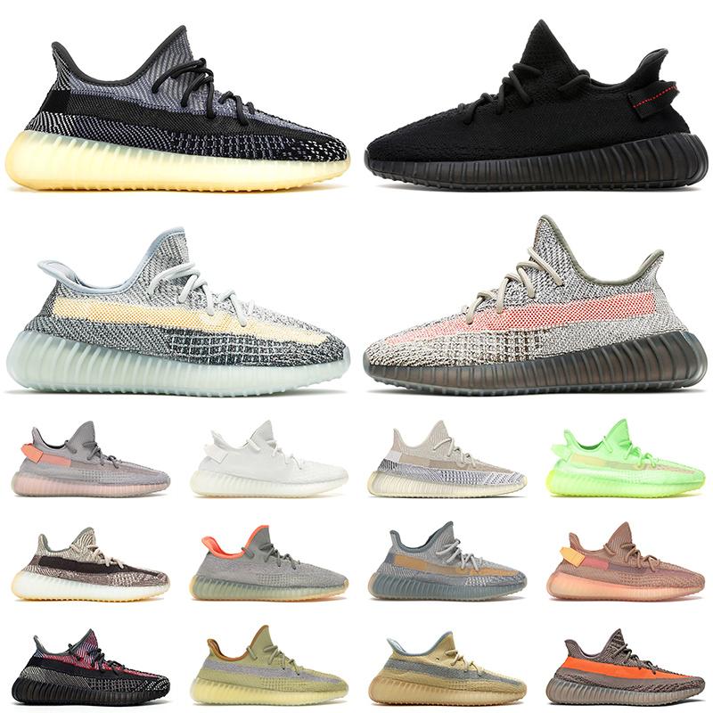 

2021 Top Quality SIZE 36-48 Running Shoes ASH Blue Stone Men Women Carbon Bred Israfil Linen Abe uss''yeezies''yezzies''350 v2 boosts kanyes, 11 36-48 flax