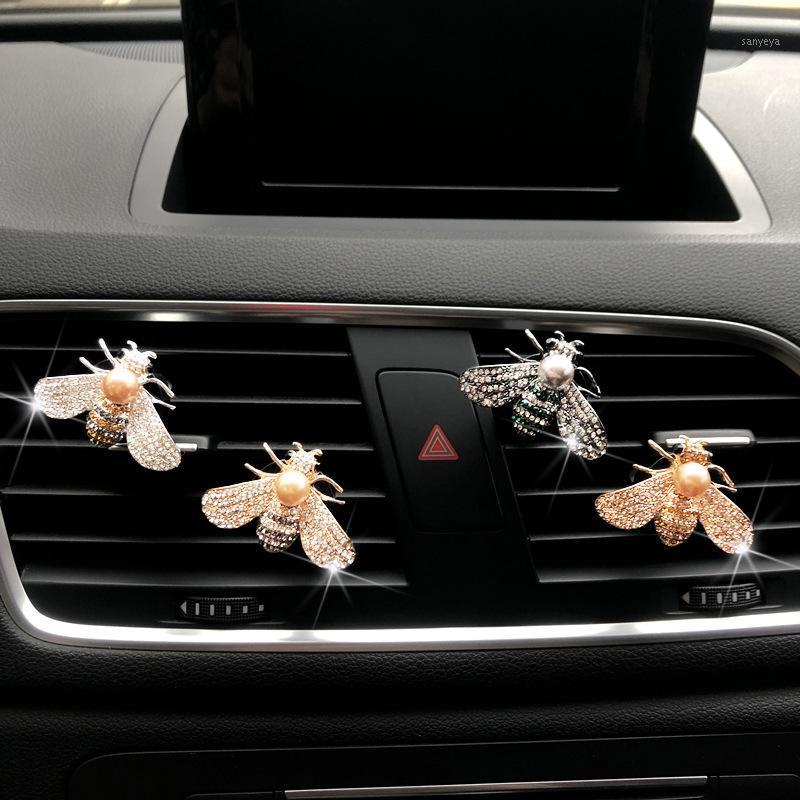 

Car Air Freshener Pearl Diamond Bee Auto Vent Clip Perfume Flavoring Ventilation Outlet Deodorant Interior