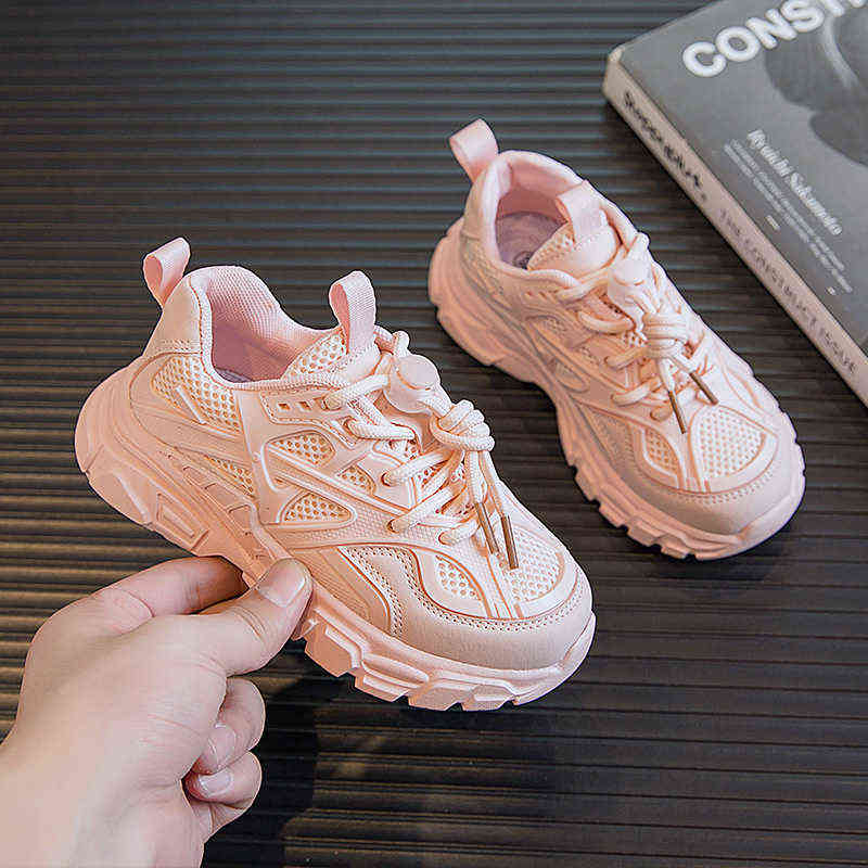 

2022 New Spring Big Kids Girls School Running Shoes Black White Baby Buckle Walking Sneakers Soft Children Casual Shoes for Boys G220317
