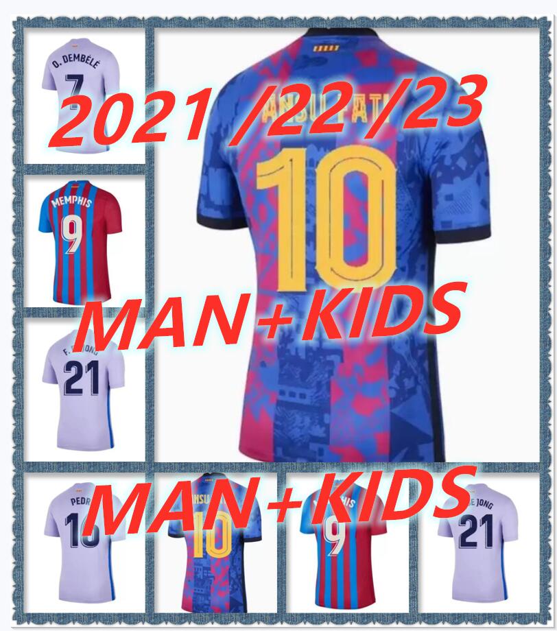 

21 22 23 Ferran ADAMA Soccer Jerseys MEMPHIS PEDRI ANSU FATI Men Adult Kids +Short 2023 Full Set Kits 2021 2022 DEST DANI ALVES Camisetas Football Shirts unifrom, White