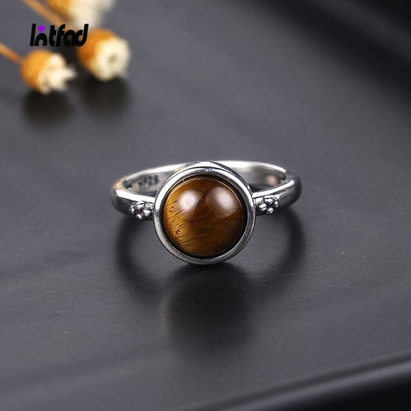 

Cluster Rings Natural Tiger Eye Ring Jewelry For Women 925 Sterling Silver Elegant Anniversary Engagement Wedding Gifts Amethyst Moonstone