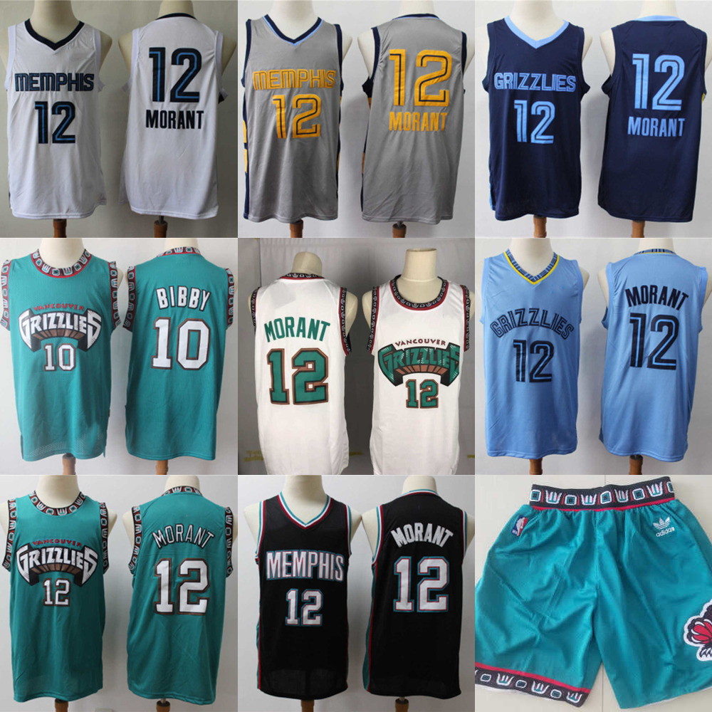 

Basketball Jerseys Men Memphis''Grizzlies''Jersey Throwback Mike 10 Bibby Ja 12 Morant Basketball Shorts Jerseys green Blue