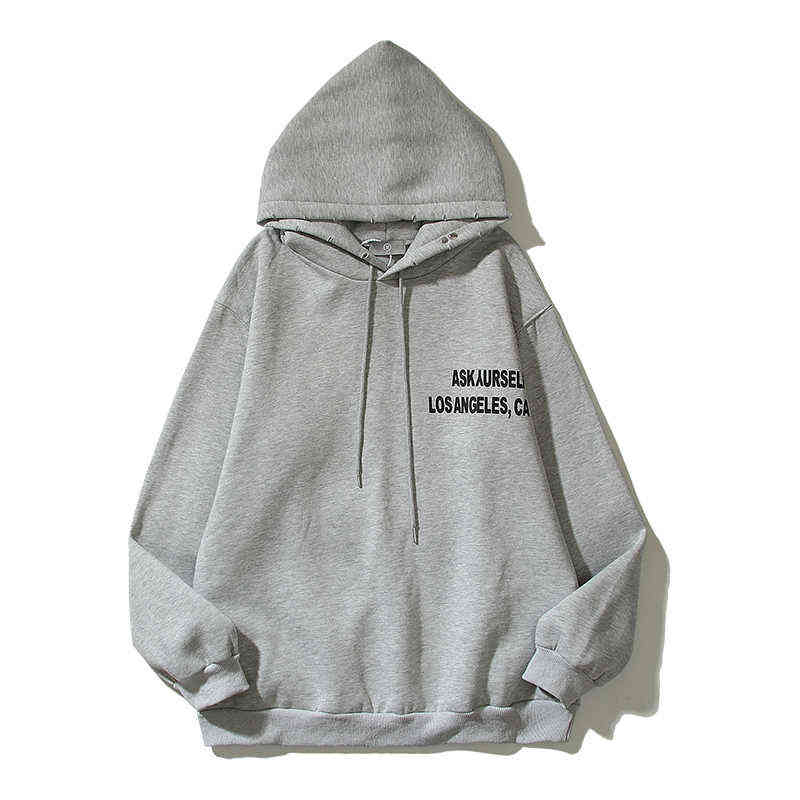 

Autumn Streetwear Letter Print Fleece Mens Pullover Hoodies Retro Solid Color Harajuku Oversized Baggy Winter Hooded Sweatshirts T220726, Pic color