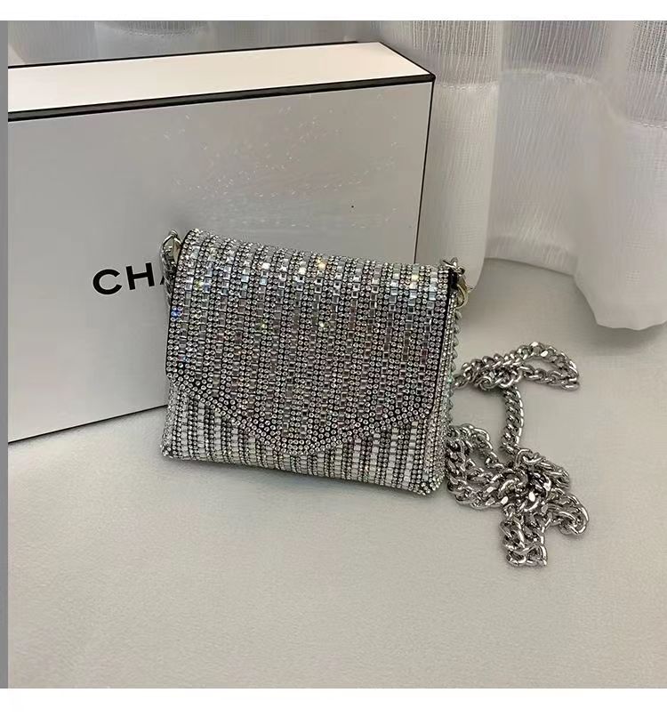 

Evening Bag Luxury Designer Handbags for Women 2022 PU Leather Purses Summer Girls Chain Clutch Shoulder Bags, Silver