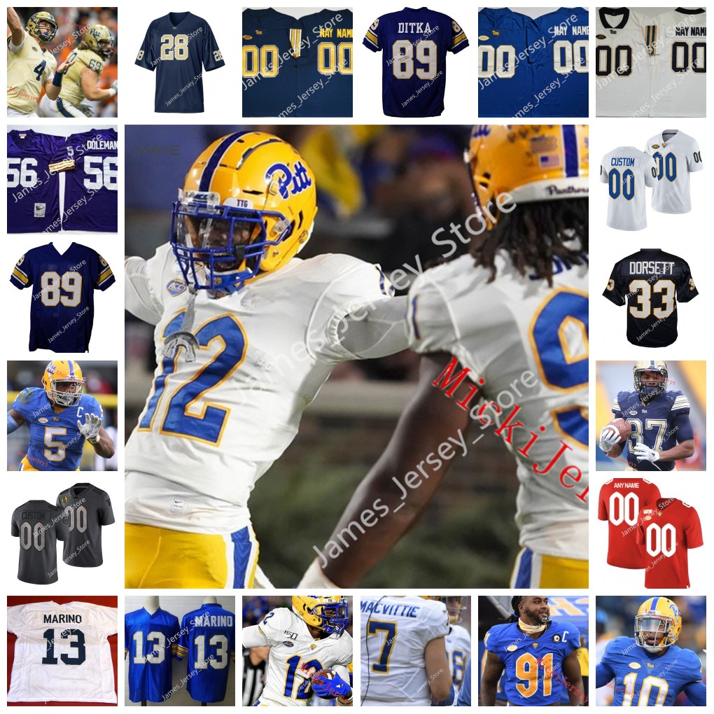 

NCAA Custom Pittsburgh Panthers Pitt Stitched Football Jersey Kenny Pickett 23 Tyler Boyd 97 Aaron Donald 16 Joey Yellen 94 Elliot Donald 7 Lucas Krull 55 Marcus Minor, 12
