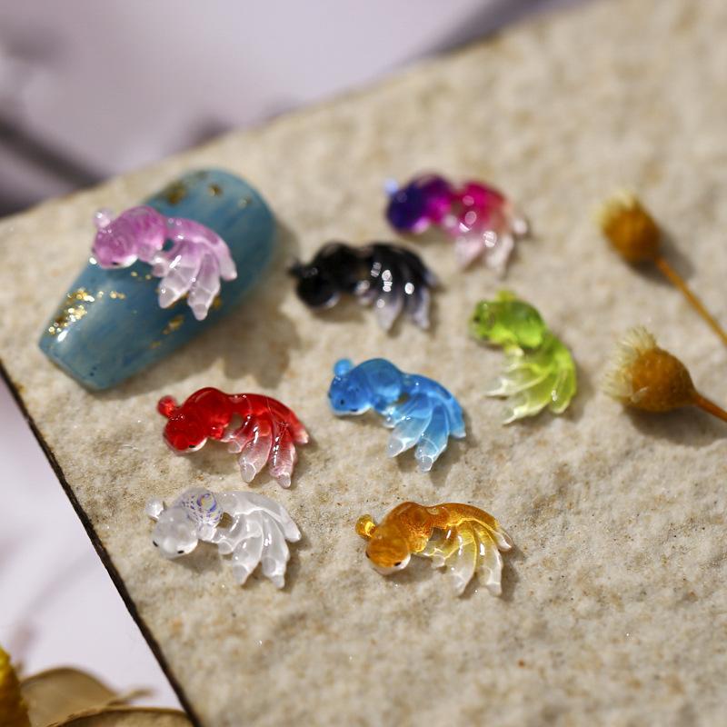 

Nail Art Decorations 50Pc Colorful Fish 3D Charms Cute Jelly Resin Gems For Manicure Decoration Design Bulk SuppliesNail