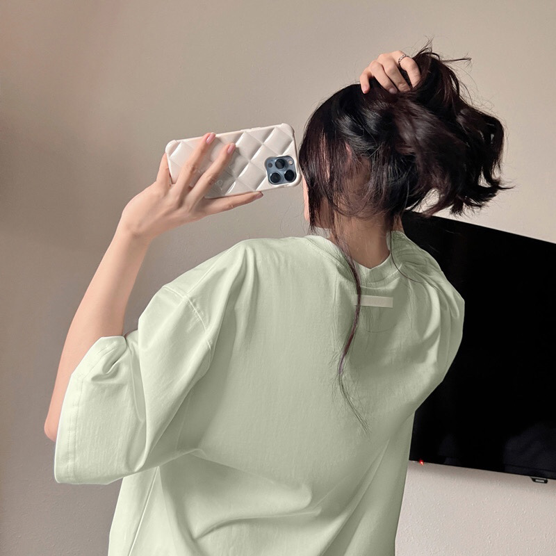 

22SS Exhibit Front 3D Silicone Solid Logo T shirt Spring Summer USA EUROPE Matcha Green Skateboard Tee Men Women Short Sleeve Casual Tshirt