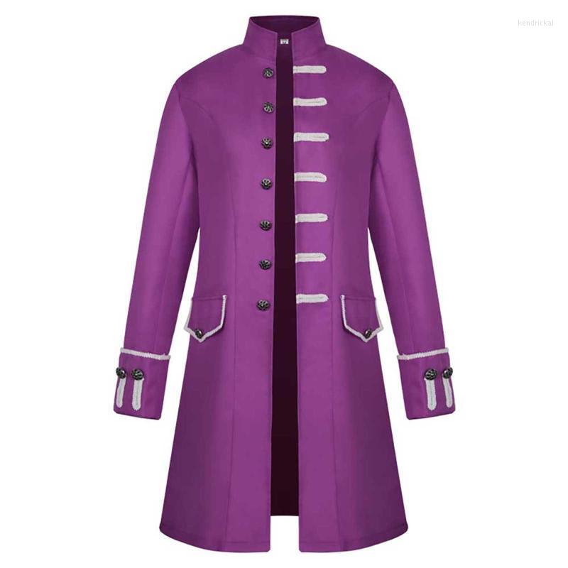 

Men' Trench Coats Halloween Men Vintage Tailcoat Jackets Gothic Victorian Medieval Cosplay Costume Overcoat Tuxedo Sobretudo Masculino Goti, Blue