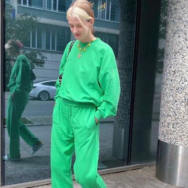 

womens tracksuits classic Outdoor casual mens suit printed Letter couple Long sleeve round neck sweater elastic waist casual pants, Purple