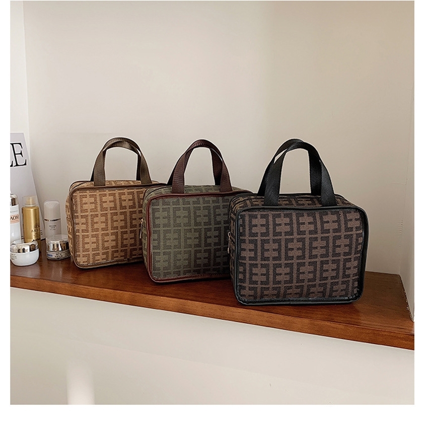 

Fog Flower New version simple letter portable cosmetic bag, wash work commuter Mommy women's bag Bags_ModelKG21, 809-1139 green