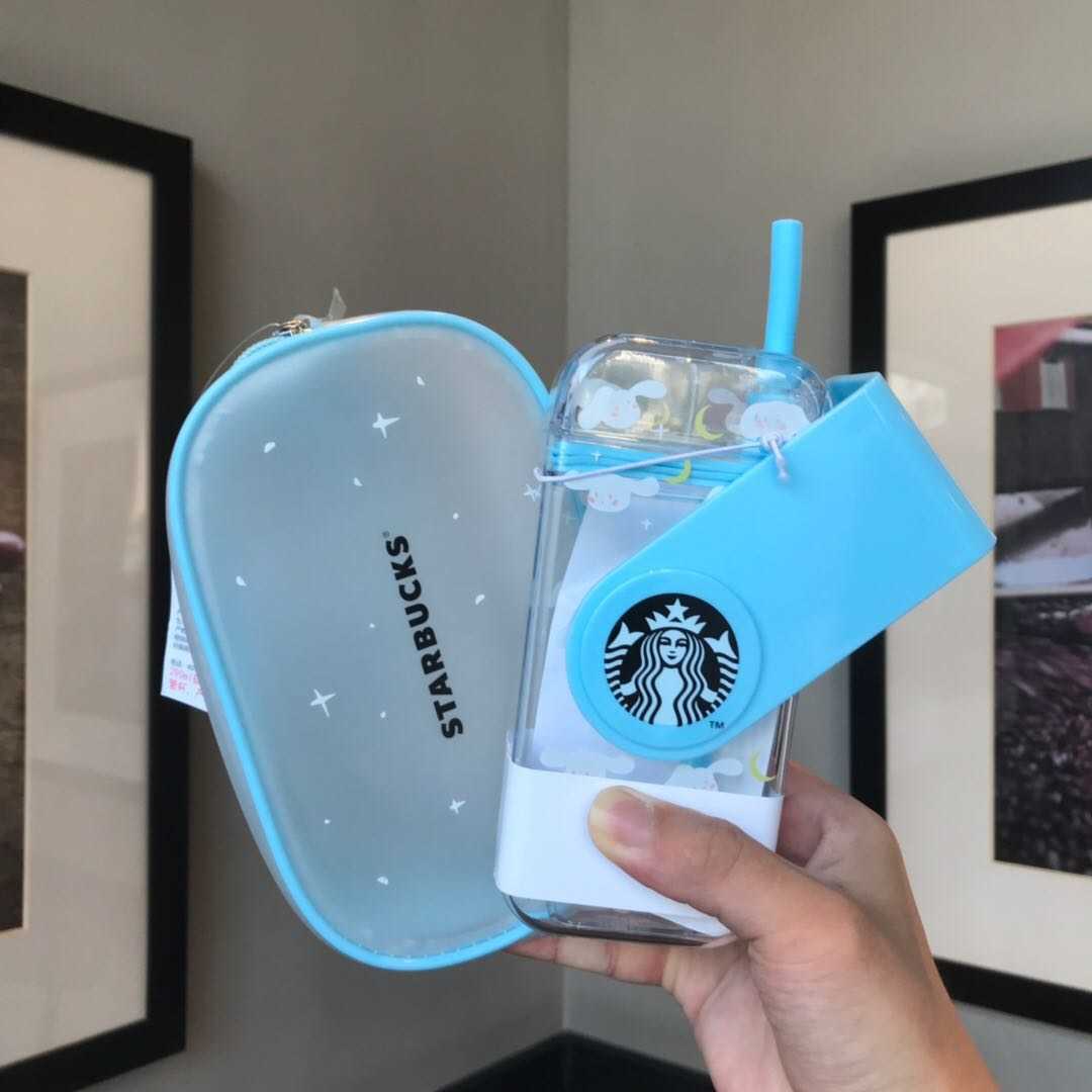 2020 Starbucks cup Mid Autumn Festival soft cute white rabbit rotating straw cup water cup plastic 290ml-image-760873291
