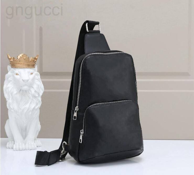 

Luxury Designer Leather Sling Bag Men Shoulder Bag Designers Cross Body Chest Bag Sporty Travel Packs Outdoor Wallet, Black grid