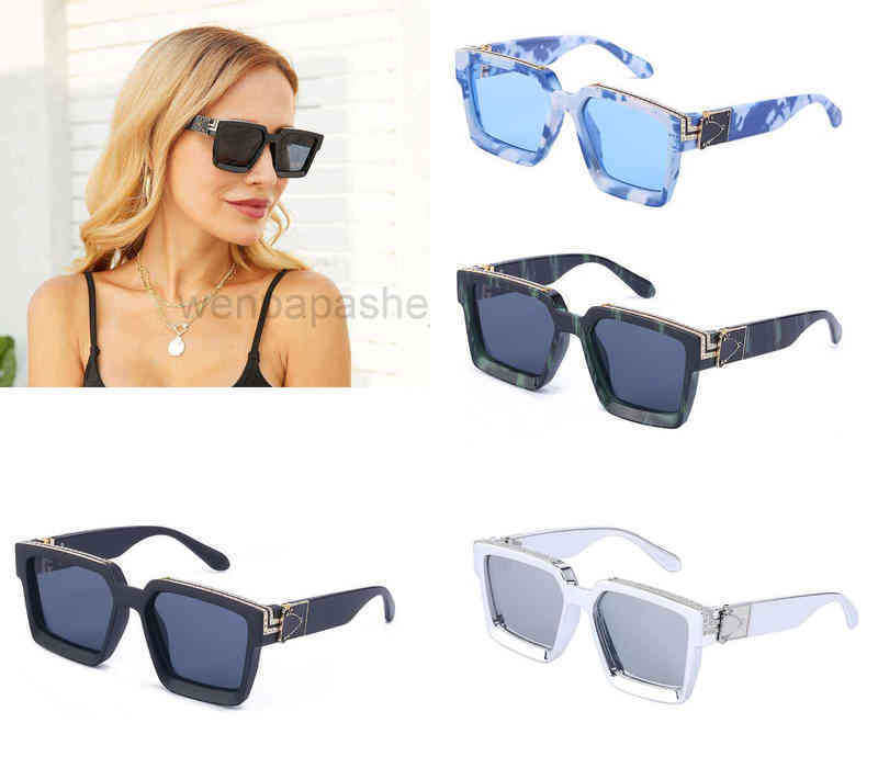 

Designer Millionaires Sunglass Cycle Luxurious Fashion Sport Oversized Woman Mens Diamond Rimmed Generous Frame Vintage Sunglasses With Chain