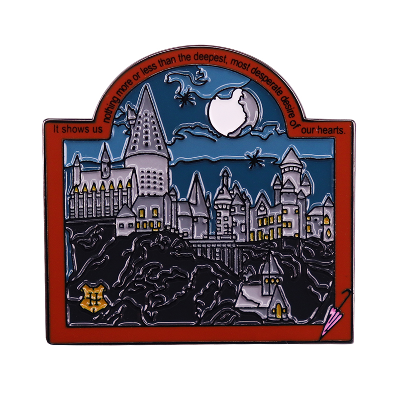 

HP Wizarding World Magic Castle Brooch Always Badge Enamel Pin, As picture