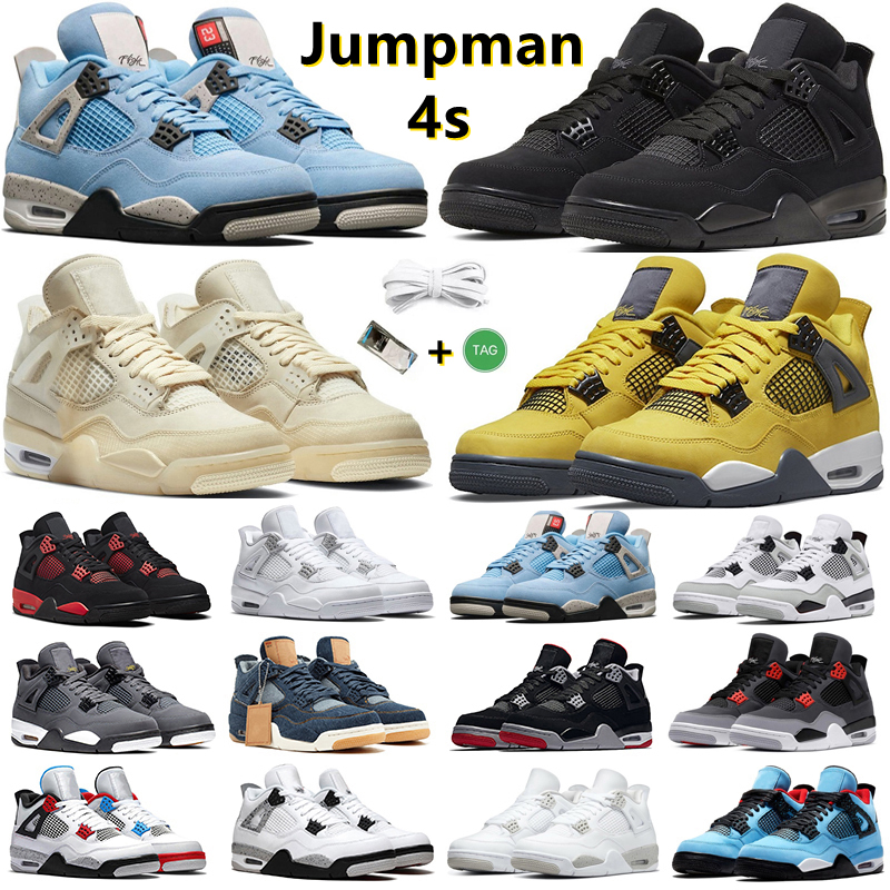 

Jumpman 4 4s men women Basketball Shoes Red Thunder Black Cat Sail Lightning Canvas Infrared White Oreo UNC Metallic Neon trainers Sports, Color#12