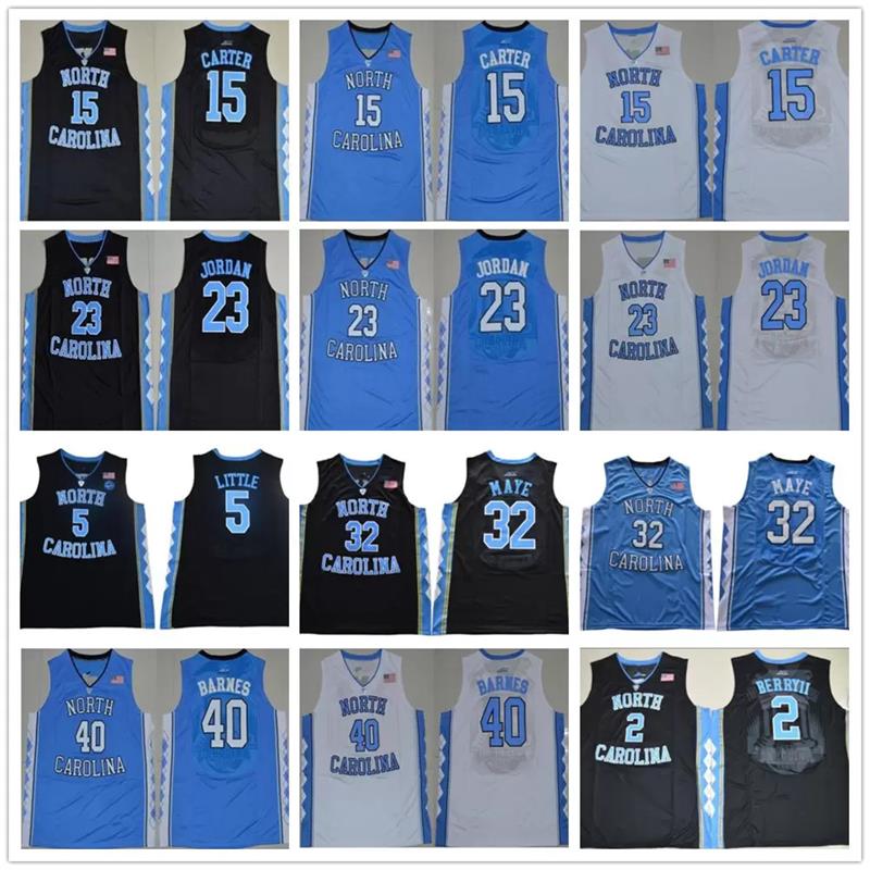 

NCAA Basketball Jerseys North Carolina Tar Heels 23 Michael College Jersey 15 Vince Carter 5 Nassir Little 32 Luke Maye Barnes UNC blue White Blue Black sleeveless, Colour 5