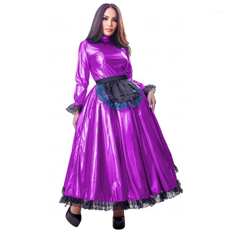 

Casual Dresses Women Maid Outfit Anime Long Dress French Court Lolita Cosplay Costume Elegant Sleeve Lace Fairy Party Korean, Black