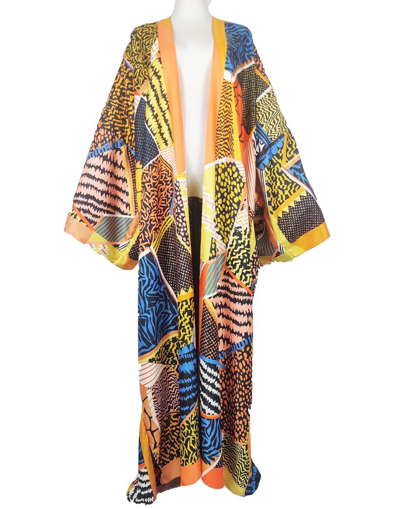 

Ethnic Clothing Multicolor Plus Size Bohemian African Women's Bikini Cover Up Kimonos Casual Muslim Loose Long Swimwear Cardigans For Ou