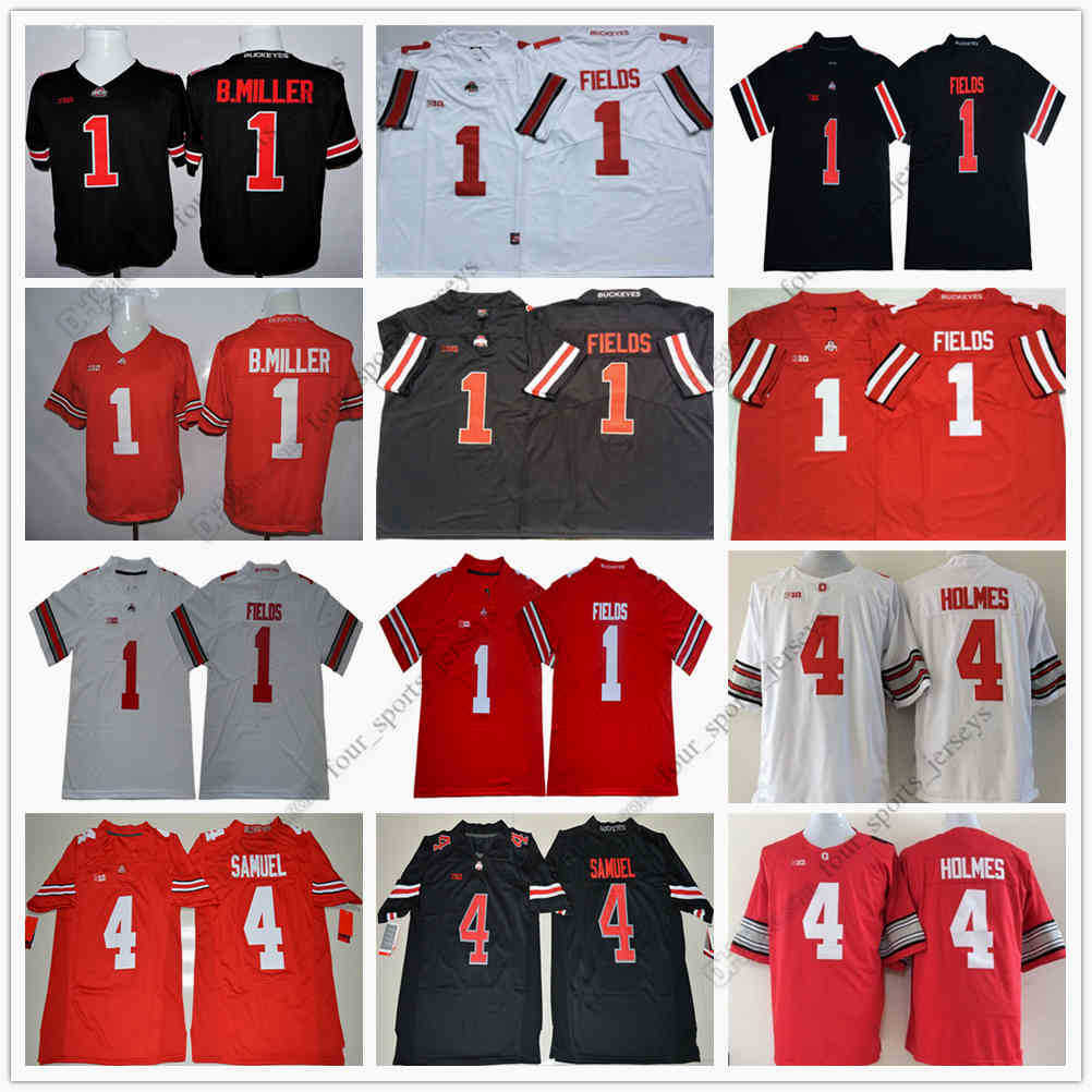 

NCAA Ohio State Buckeyes College Football Jersey 1 Braxton Miller Justin Fields Curtis Samuel 4 Santonio Holmes, As picture