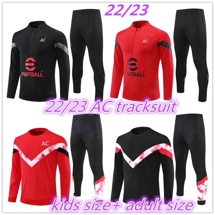 

2022 2023 adult and kids tracksuit AC IBRAHIMOVIC PIATEK KAKA Soccer survetement 22 23 maillot de foot CALHANOGLU football long sleeve child milans training suit