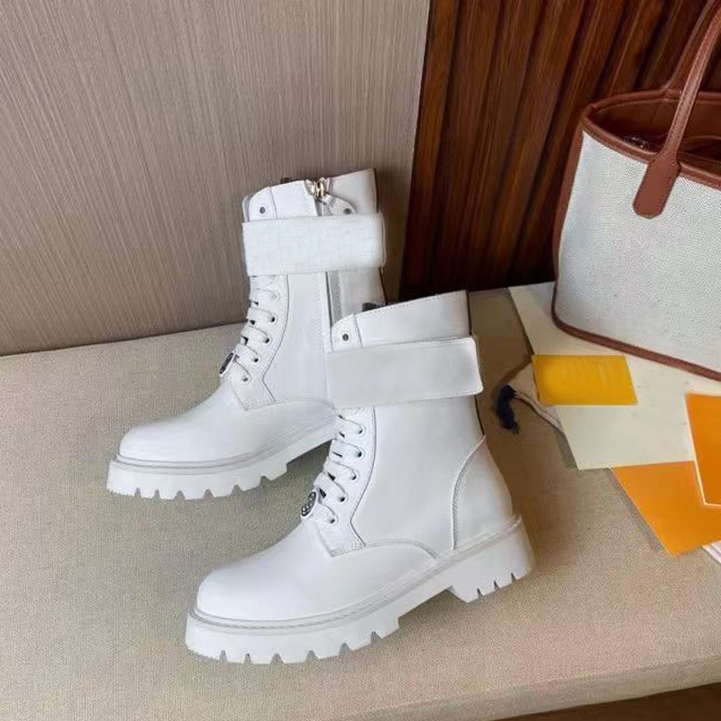 

Autumn winter Martin boots designer woman Thick soled zipper boot 100% Soft cowhide lady platform Casual shoe leather fashion High top women shoes size 35-38-42 With box, Extra laces