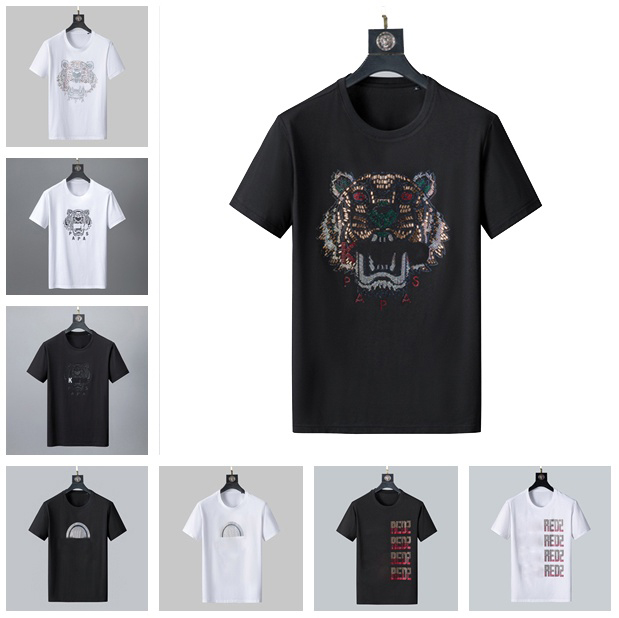 

Mens Designer Clothes Famous Mens High Quality dress T Shirt design Print Round Neck Short Sleeve Black White Fashion Men Women Tees 100%cotton M-3XL#13, 86