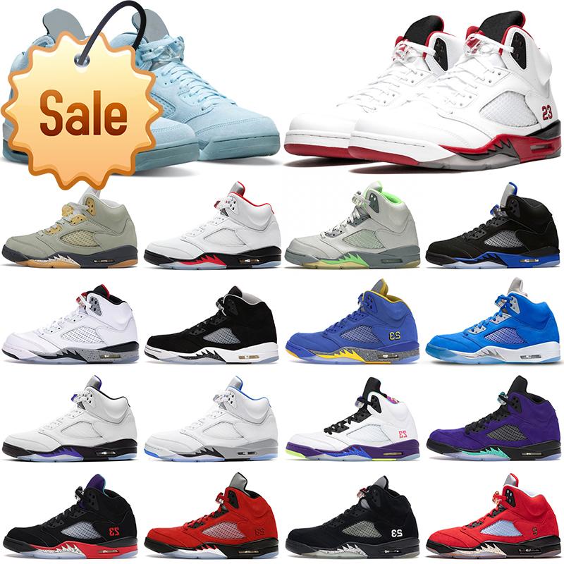 

5s Basketball Shoes 5 Racer Blue Bluebird Oreo Raging Bull What The Fire Red Concord Green Bean Jade Horizon Mens Womens Athletic Sports, 5s 36-40 light aqua