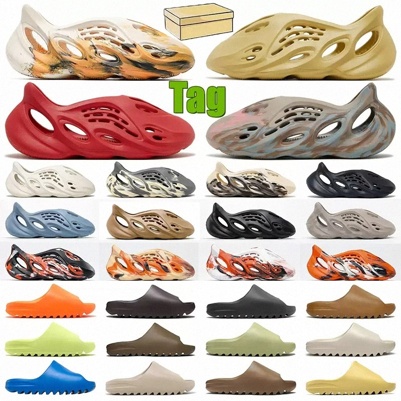 

2022 Designer Foam Runner Sandals Slipper Clog Lady Sandal Acoustic EVA Resin Slides Black MX Sand Grey Moon Grey Woman Man Bone Beach Shoes b4SR#
