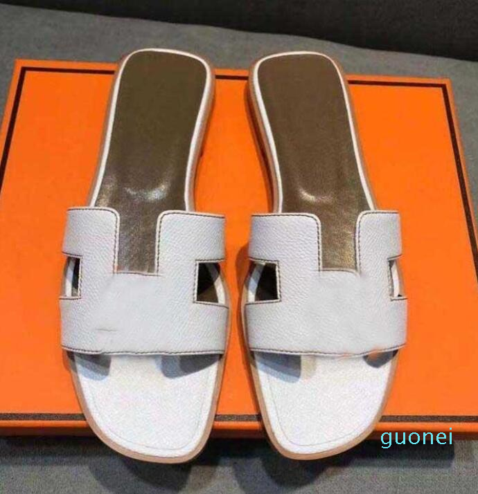 

Designer Shoes Lady Flats Sandals Genuine Leather H Women Slippers Summer Luxury Flat Slides Ladies Beach Sandal Party Wedding Oran 2022, Color 5