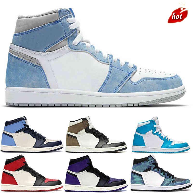

TOP New Mens Jumpman 1 high OG basketball shoes 1s University Blue Patent Bred electro orange dark mocha bred shadow UNC Hyper Royal twist men, Bubble bag