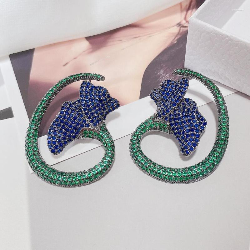 

Dangle & Chandelier Luxury Lotus Flower Large Earrings Elegant Hanging Lily Paved Zirconia Fashion Women Jewelri Wedding Drop EarringsDangle