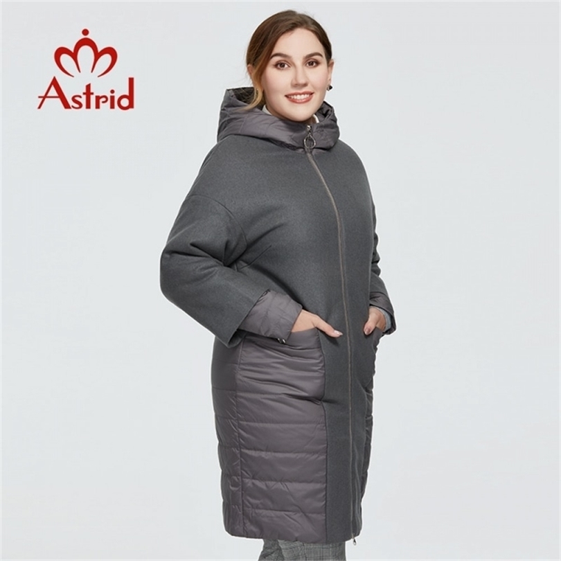 

Astrid New Autumn Winter Women's coat women warm long parka fashion thin Jacket hooded large sizes female clothing AM-2158 201109, Beige