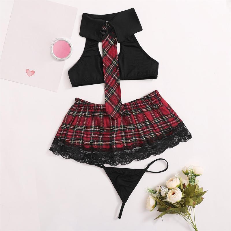 

Bras Sets Sexy Lingerie Women Erotic Porno Cosplay Schoolgirl Uniform Costumes For Role Playing Lady Plus Size European Clothing #T2G