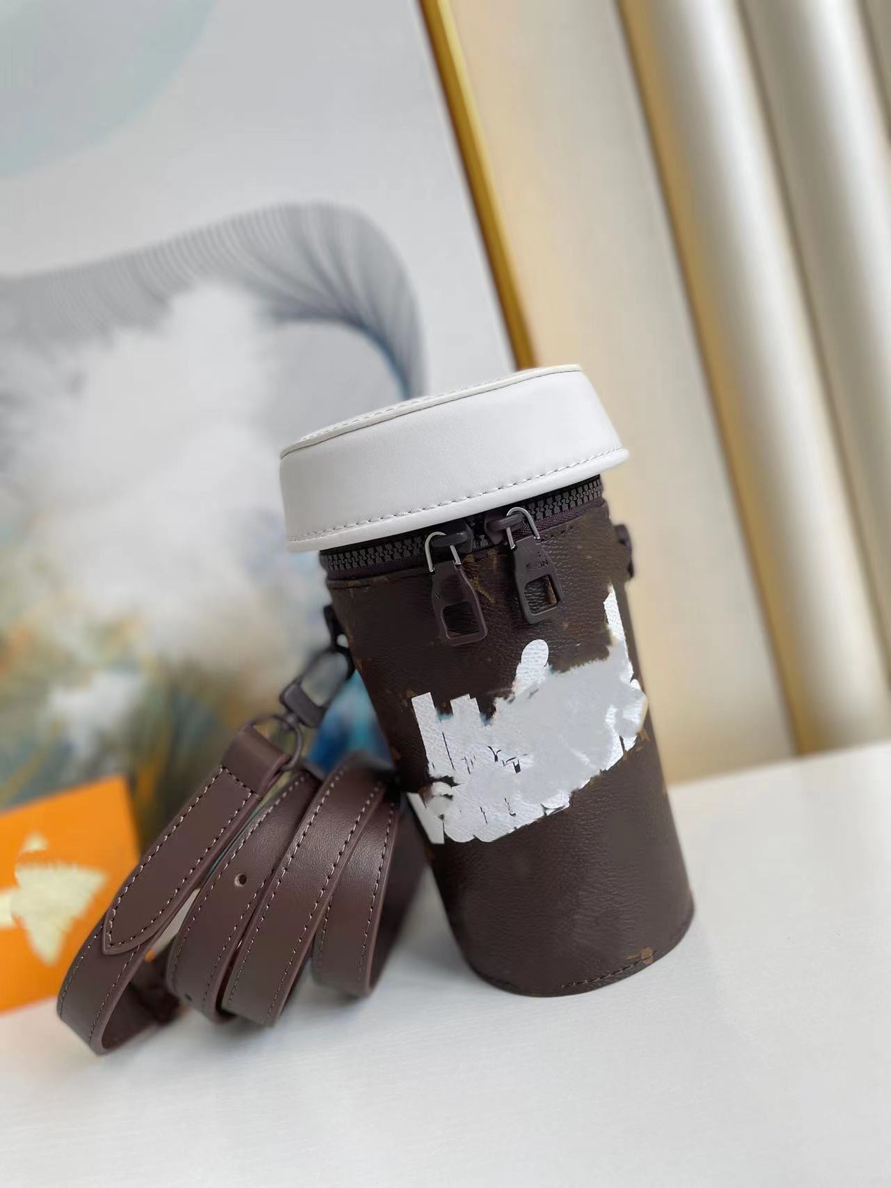 

1V Coffee Cup Cross Body Fashion Bags Leather Classic high quality, Brown