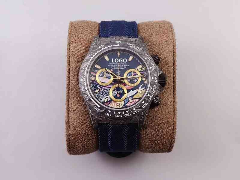 

Luxury quality 40mm 904 steel chronograph movement carbon fiber case watch