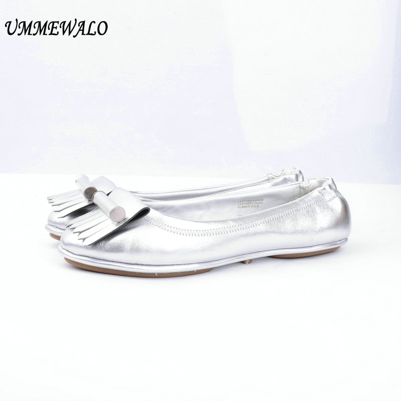 

UMMEWALO Flat Shoe Genuine Leather Soft Ballet Flats Fashion High Qualiy Round Toe Ballerina Ladies Casual Shoes 220613, Red