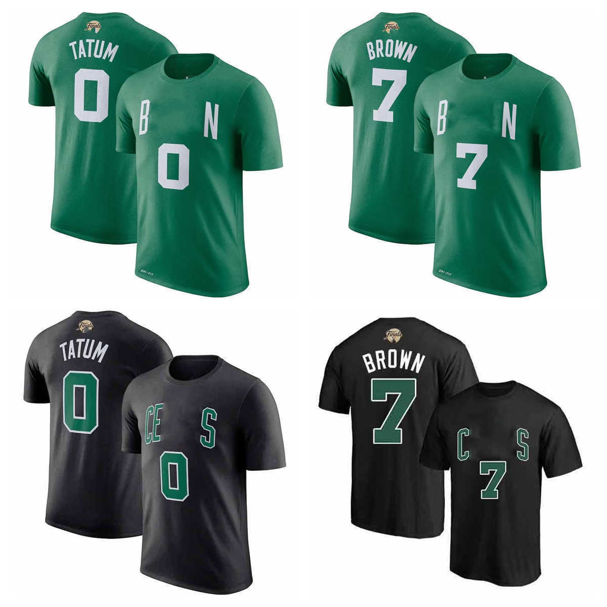 

Print Fans Tops&Tees Basketball Jayson 0 Tatum T-Shirt Jerseys Short Jaylen 7 Brown City Green Black T-Shirts Jersey