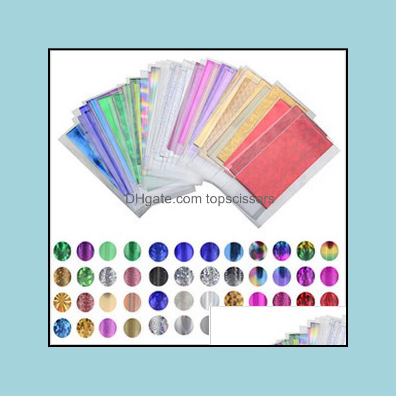 

Stickers Decals Nail Art Salon Health Beauty 48 Sheet 35Cm*4Cm Mix Color Transfer Foil Star Design Sticker Decal For Polish Care Diy Unive