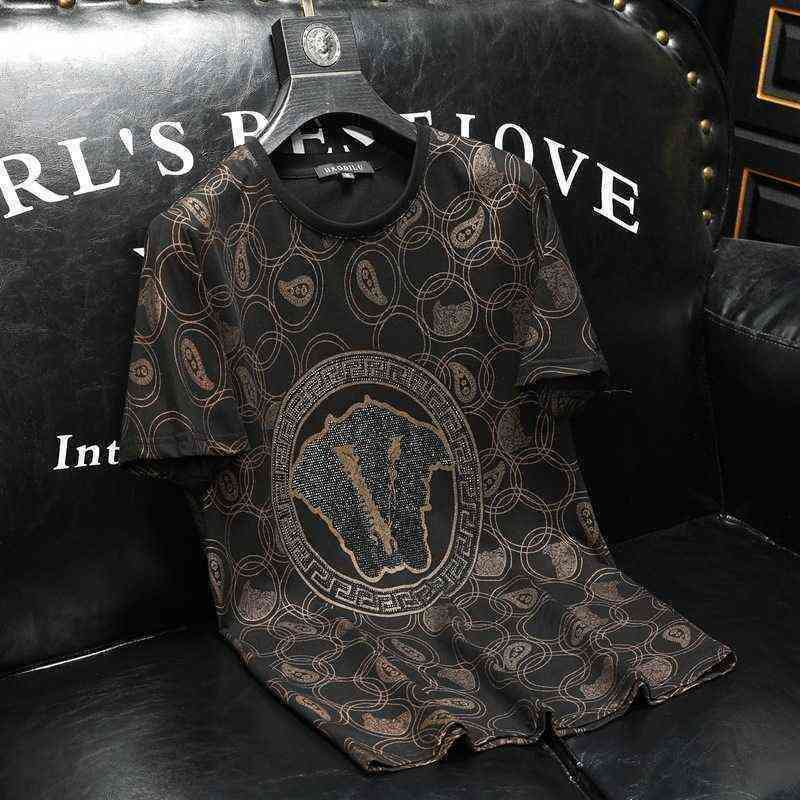 Medusa Men's Designer Short Sleeve T-shirt Round Neck Brick Summer New Fashion Half Large