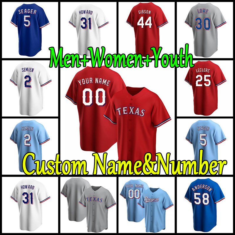 

Texas Baseball Jersey Rangers 34 Nolan Ryan 5 Corey Seager Marcus Semien Eli Willie Calhoun Mitch Garver Jonah Heim Nathaniel Lowe Jose Trevino Leody Taveras White, As shown