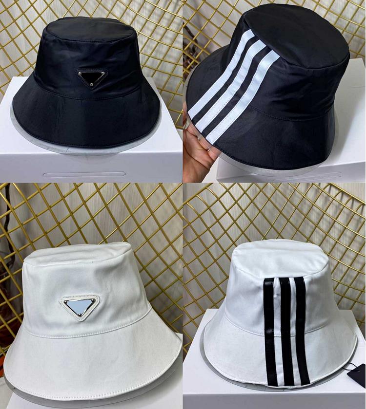 2022 New Fashion Bucket Hat Stingy Brim Hats Simple Geometry Flat Cap Design for Man Woman 2 Color High Quality
