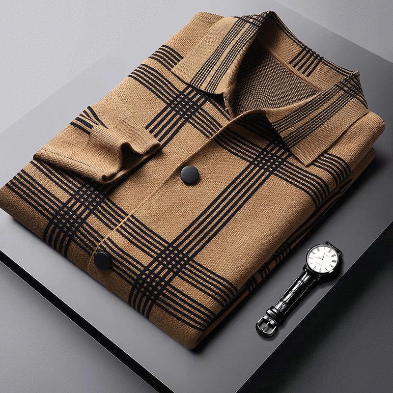 Hommes chandails 2021 automne tricoté Cardigan pull décontracté mode vêtements jeunesse Plaid veste