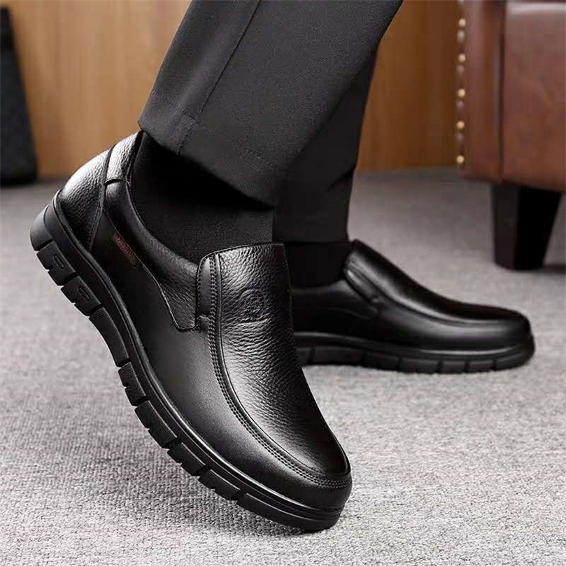 

Mens Genuine Leather Shoes 3846 Head Leather Soft Antislip Rubber Loafers Shoes Man Casual Real Leather Shoes 220815, Breathable brown