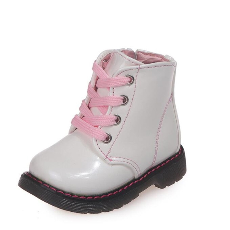 

Girls Leather White Boots Boys Shoes Spring Autumn Children Platform Boots Fashion Toddler Kids Booties 220816, Pink