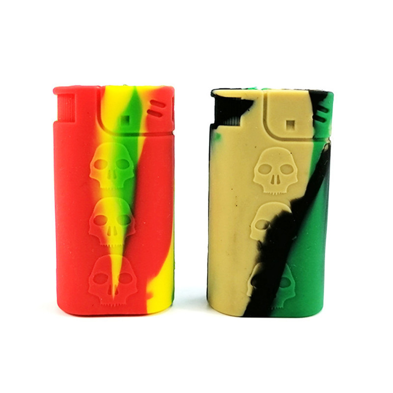 

New style camouflage silicone pipe smoking accessories lighter shaped metal pipes