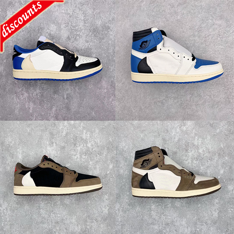 

Sandals Travis Authentic 1 Scotts Fragment Retro Man Basketball Shoes Cactus Jack High Low OG 1s SP TS Military Blue Sports Sneakers Mens Sport..11
