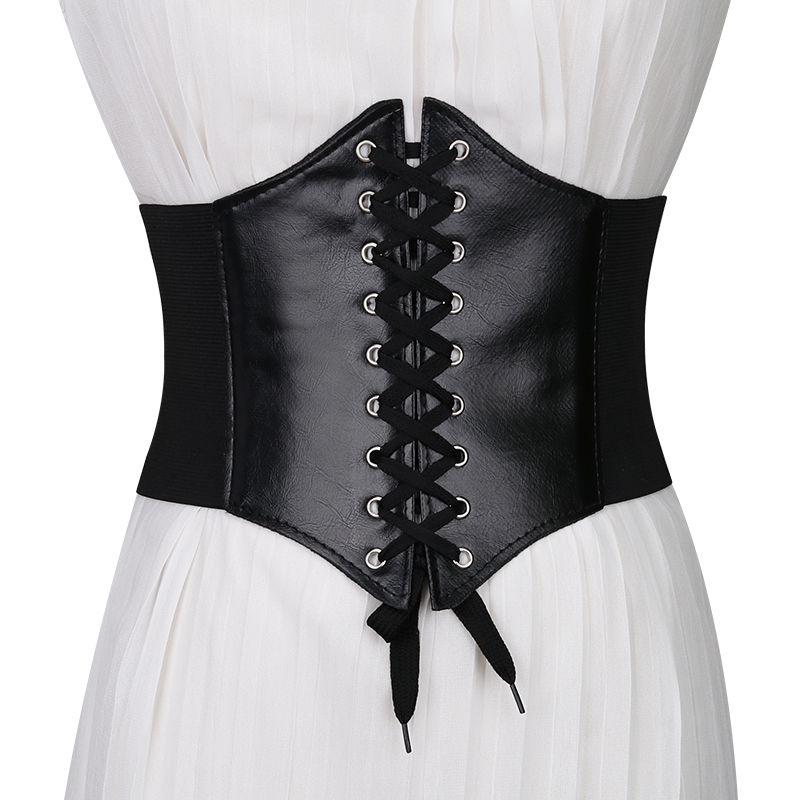 

Belts Women Gothic Clothing Underbust Waist Cincher Bandage Corset Shapewear Sexy Fashion Waistband Female, Black