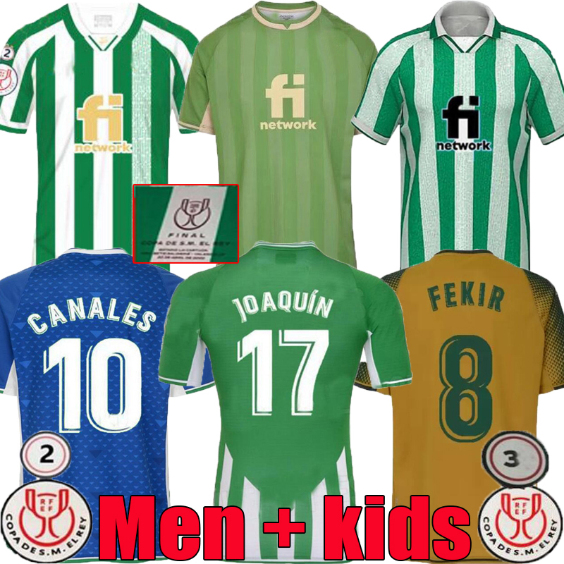 

21 22 23 real Betis copa DEL rey JOAQUIN soccer Jerseys B.Iglesias camiseta de fútbol Juanmi CANALES FEKIR GIKS 2021 2022 special-edition FINAL Men + kids football shirts, 20/21;4th